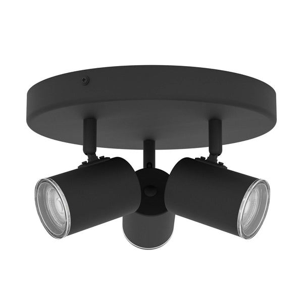 Consuma 1 IP44 Triple Head Round Spotlight in Black