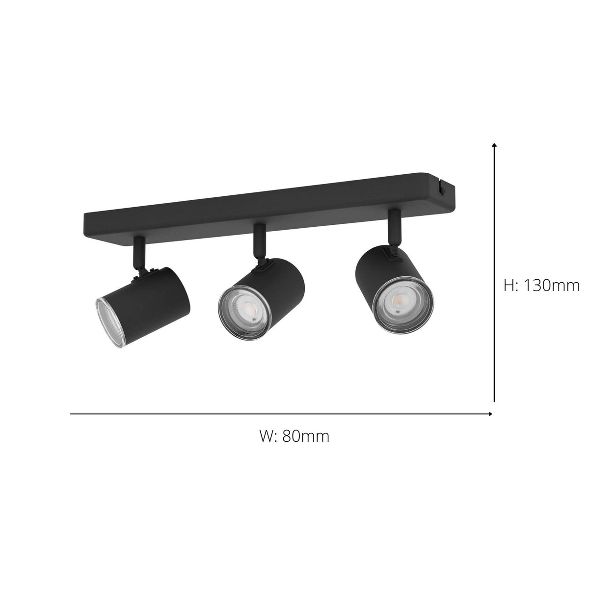Consuma 1 IP44 Triple Head Linear Spotlight in Black