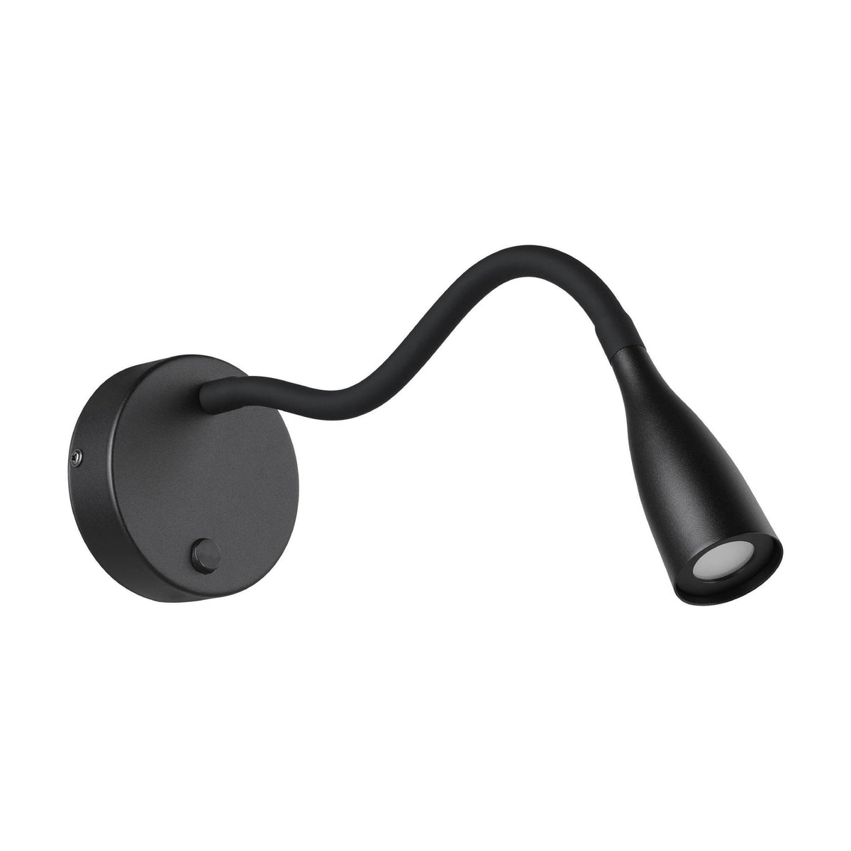 Olivandino Flexible LED Bedside Reader Wall Light in Black