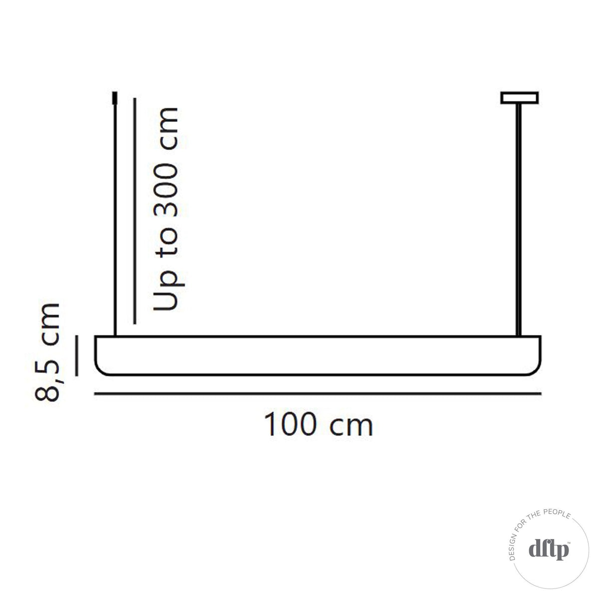 Beau 100 Linear Pendant in Black