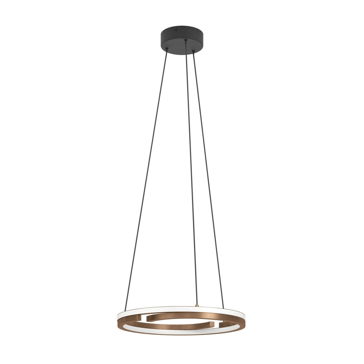 Eglo Mezzomonte LED CCT Dimmable Ring Pendant in Black and Bronze with Remote Control