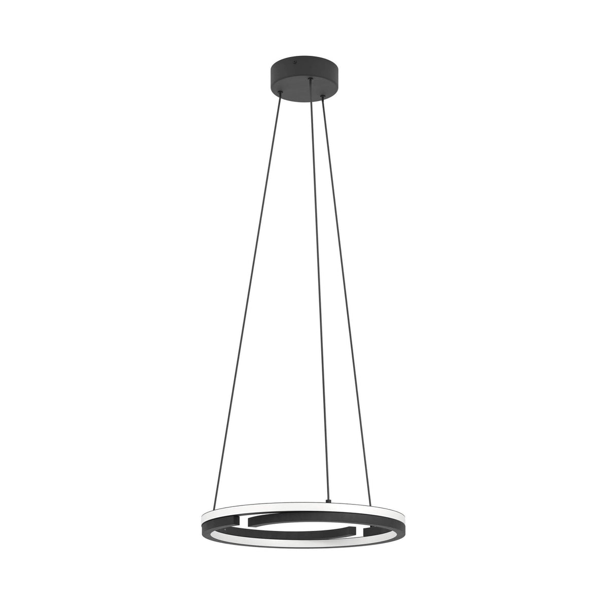 Mezzomonte LED CCT Dimmable Ring Pendant in Black with Remote Control