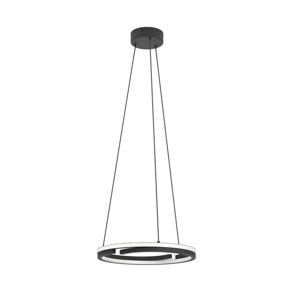 Mezzomonte LED CCT Dimmable Ring Pendant in Black with Remote Control