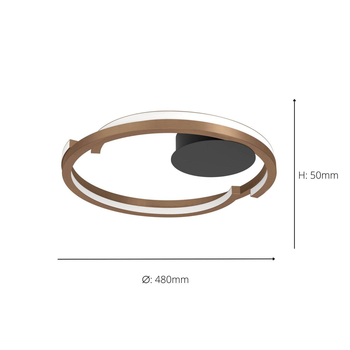 Mezzomonte LED CCT Dimmable Flush Mount Ceiling Light in Black and Bronze with Remote Control