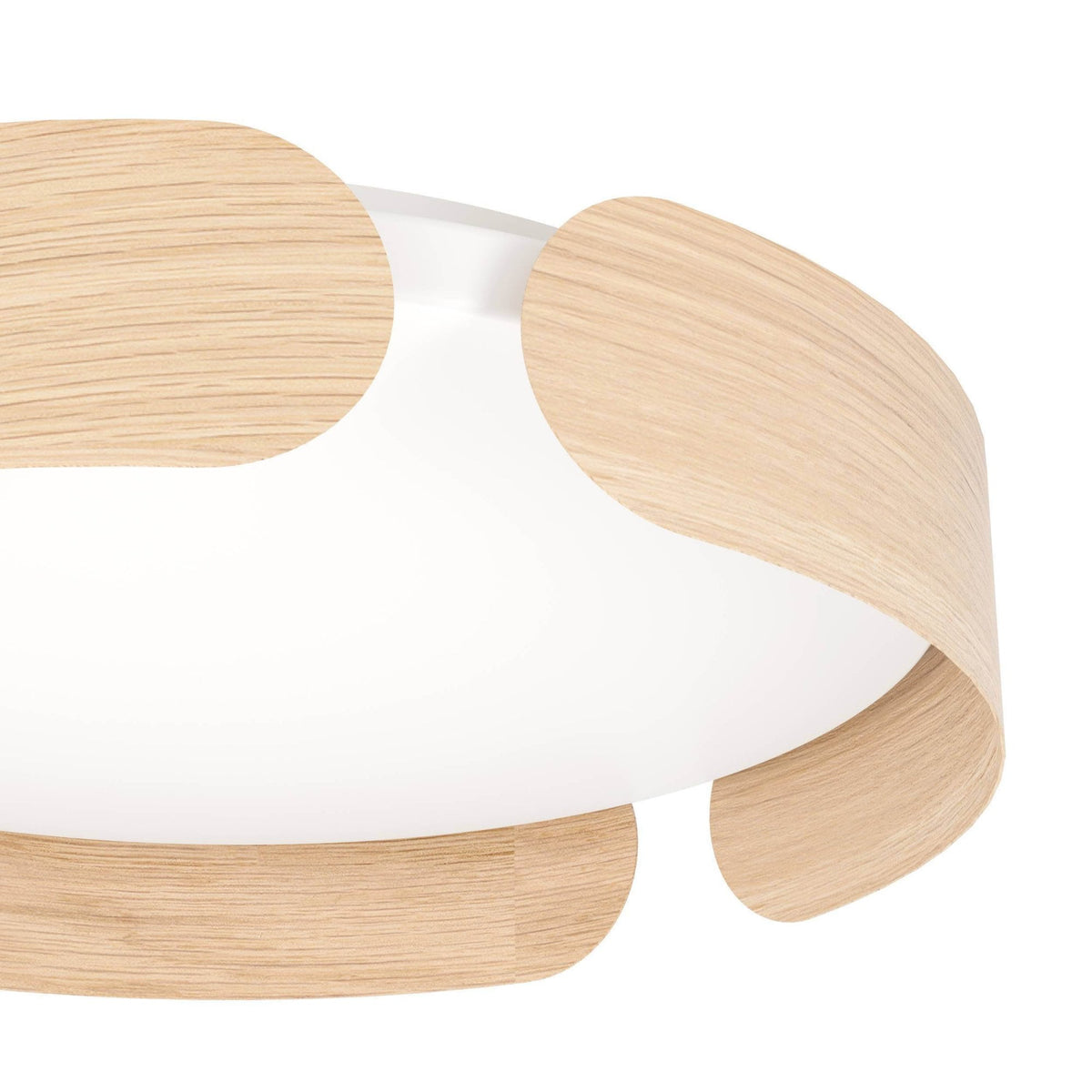 Valcasotto LED Round Ceiling Light with Curved Wooden Accents