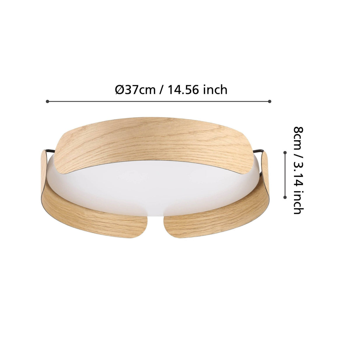 Valcasotto LED Round Ceiling Light with Curved Wooden Accents