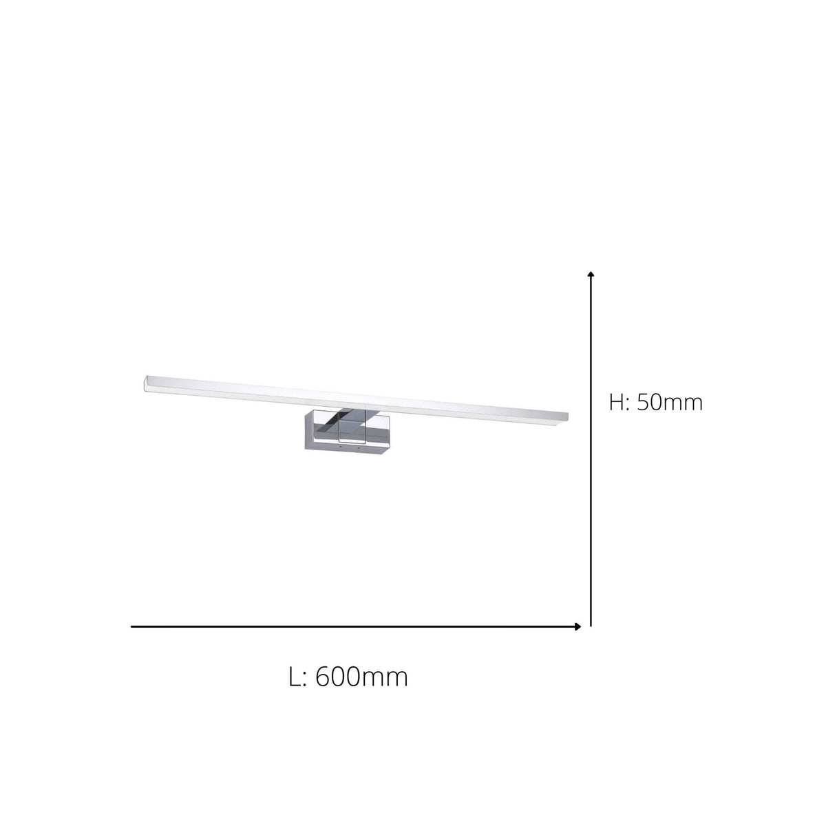 Conettilla 60cm IP44 CCT LED Mirror Light in Chrome with Switchable Colour Temperature