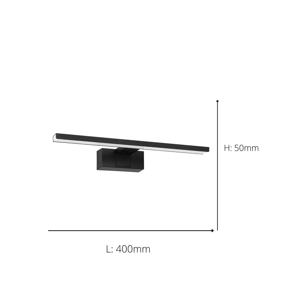 Conettilla 40cm IP44 CCT LED Mirror Light in Black with Switchable Colour Temperature
