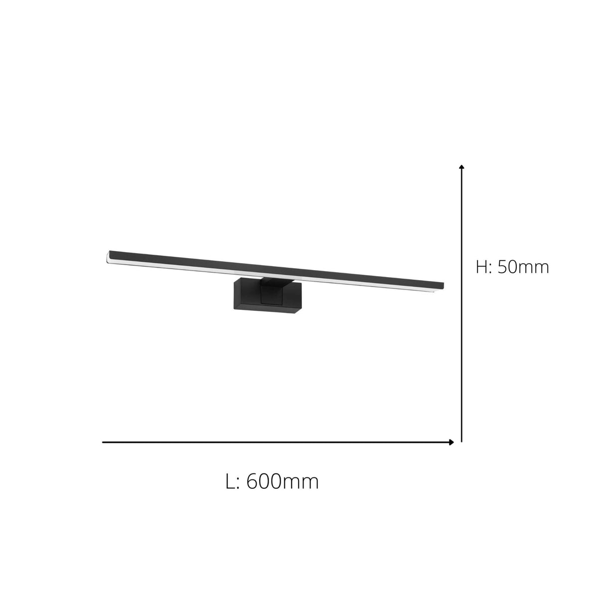 Conettilla 60cm IP44 CCT LED Mirror Light in Black with Switchable Colour Temperature