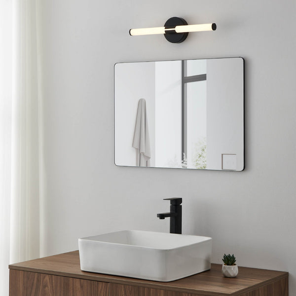 Ramola 45cm IP44 CCT LED Mirror Light in Black with Switchable Colour Temperature