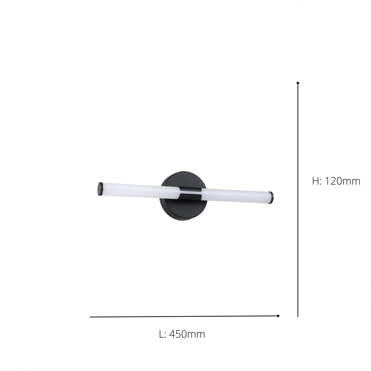 Ramola 45cm IP44 CCT LED Mirror Light in Black with Switchable Colour Temperature