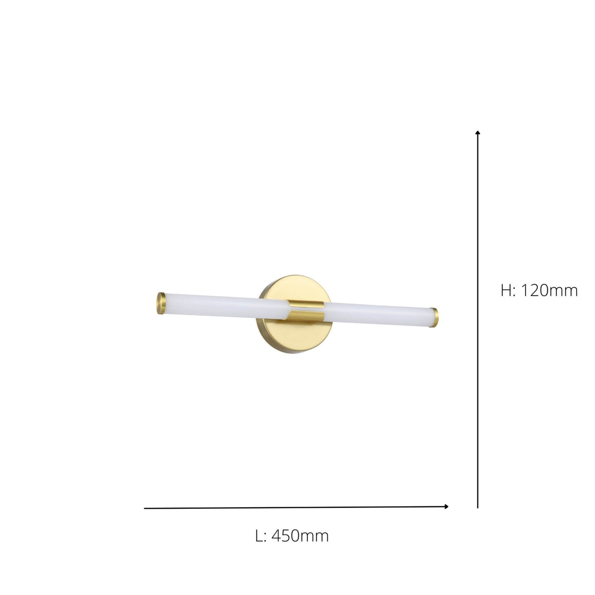 Ramola 45cm IP44 CCT LED Mirror Light in Brushed Brass with Switchable Colour Temperature