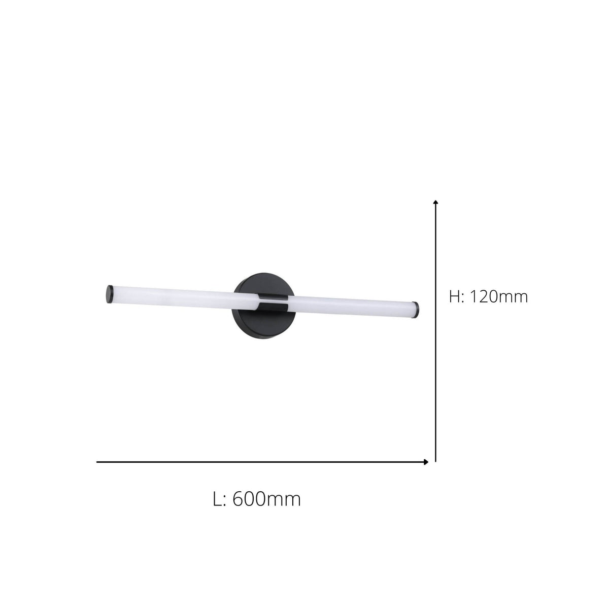 Ramola 60cm IP44 CCT LED Mirror Light in Black with Switchable Colour Temperature