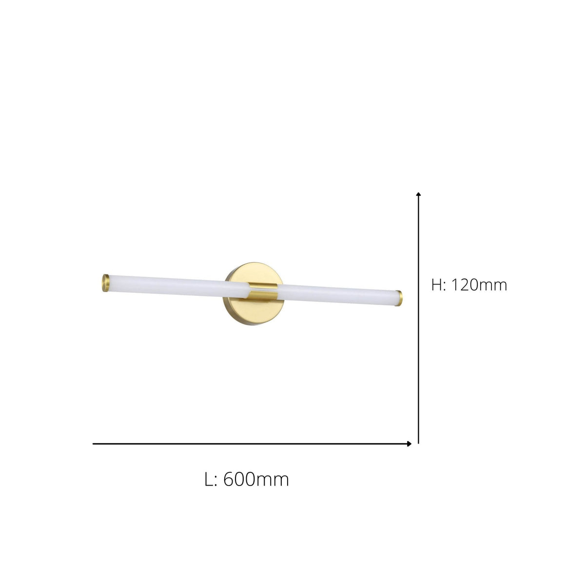 Ramola 60cm IP44 CCT LED Mirror Light in Brushed Brass with Switchable Colour Temperature