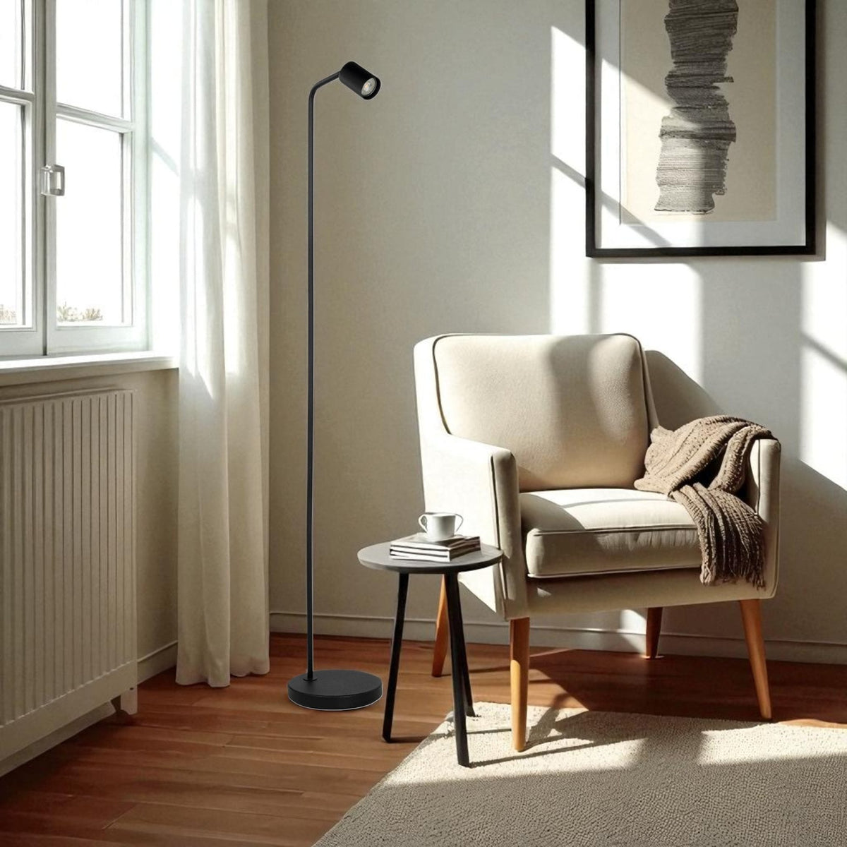 Rigomagno Fixed Head Floor Lamp in Black