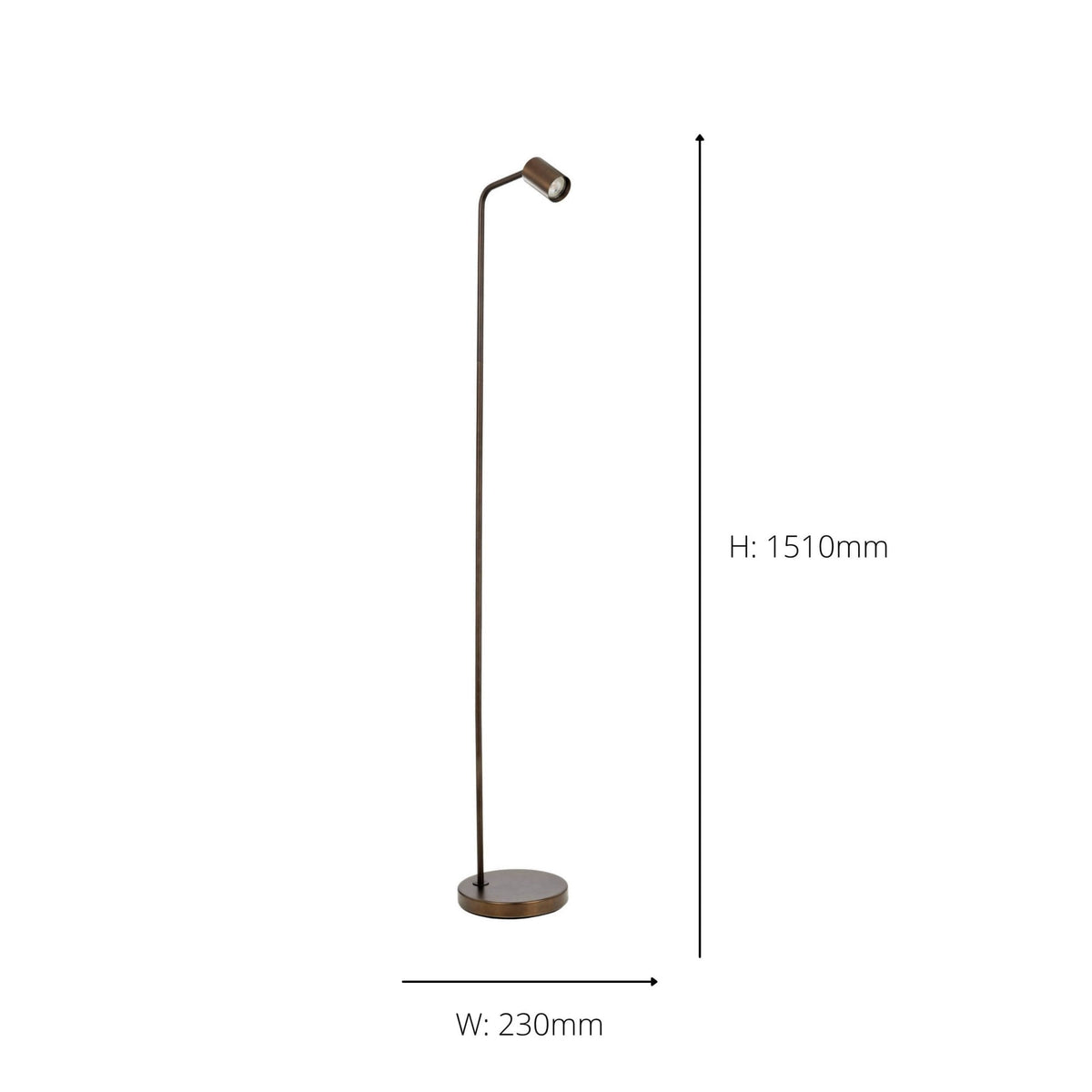 Rigomagno Fixed Head Floor Lamp in Brushed Bronze