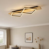 Boyal Angular Twin LED Ceiling Light in Light Wood with Black Frames