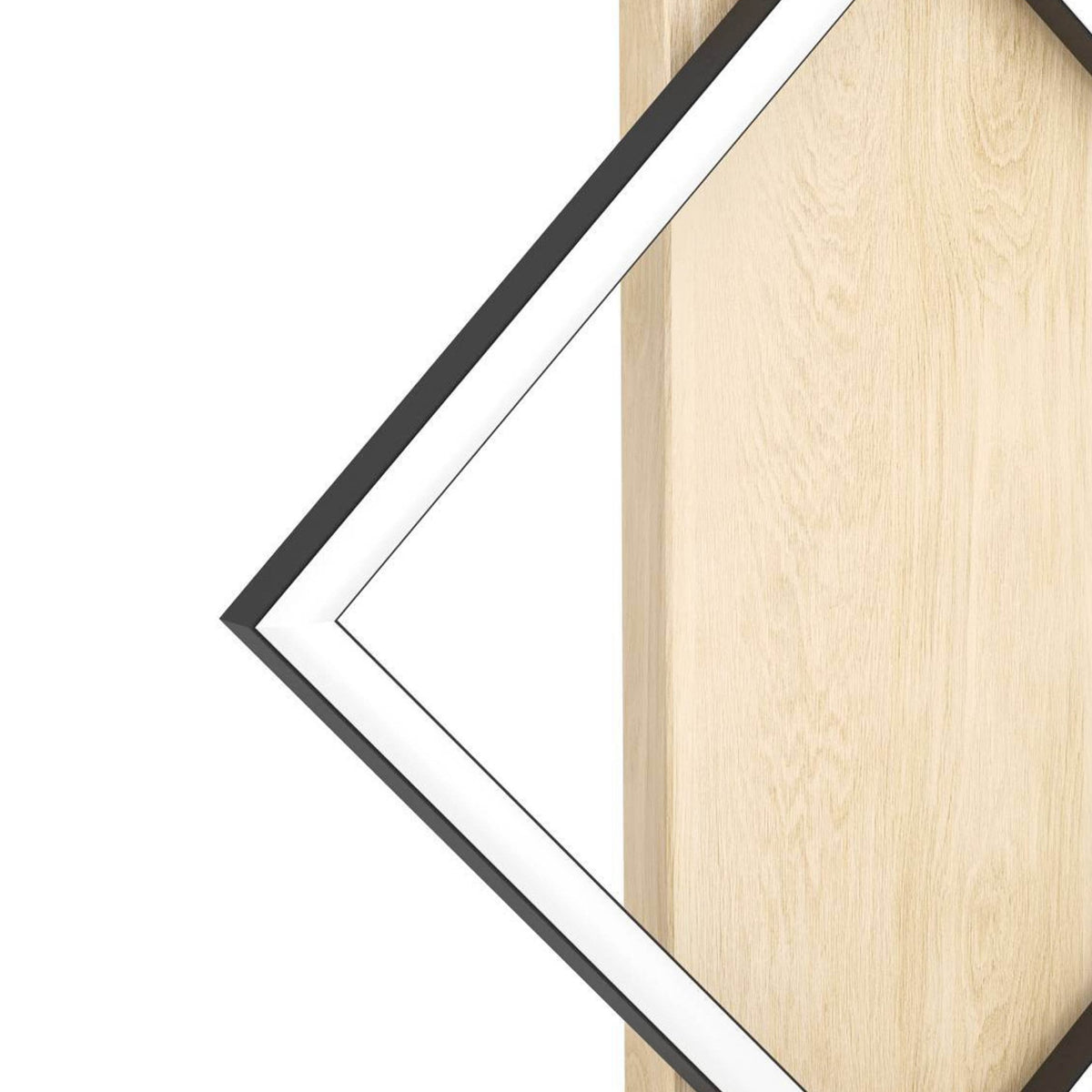 Boyal Angular LED Table Lamp in Light Wood with Black Frame