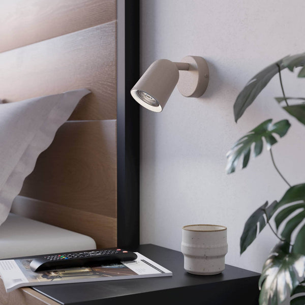 Camaldoli Adjustable Single GU10 Spotlight in a Sandy Finish