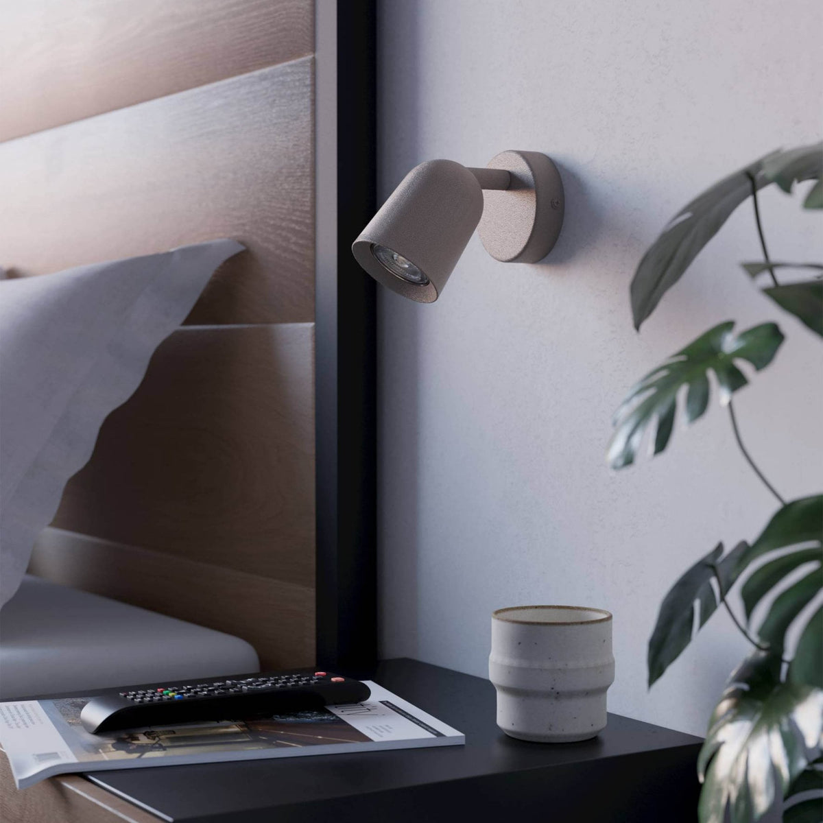 Camaldoli Adjustable Single GU10 Spotlight in a Sandy Finish