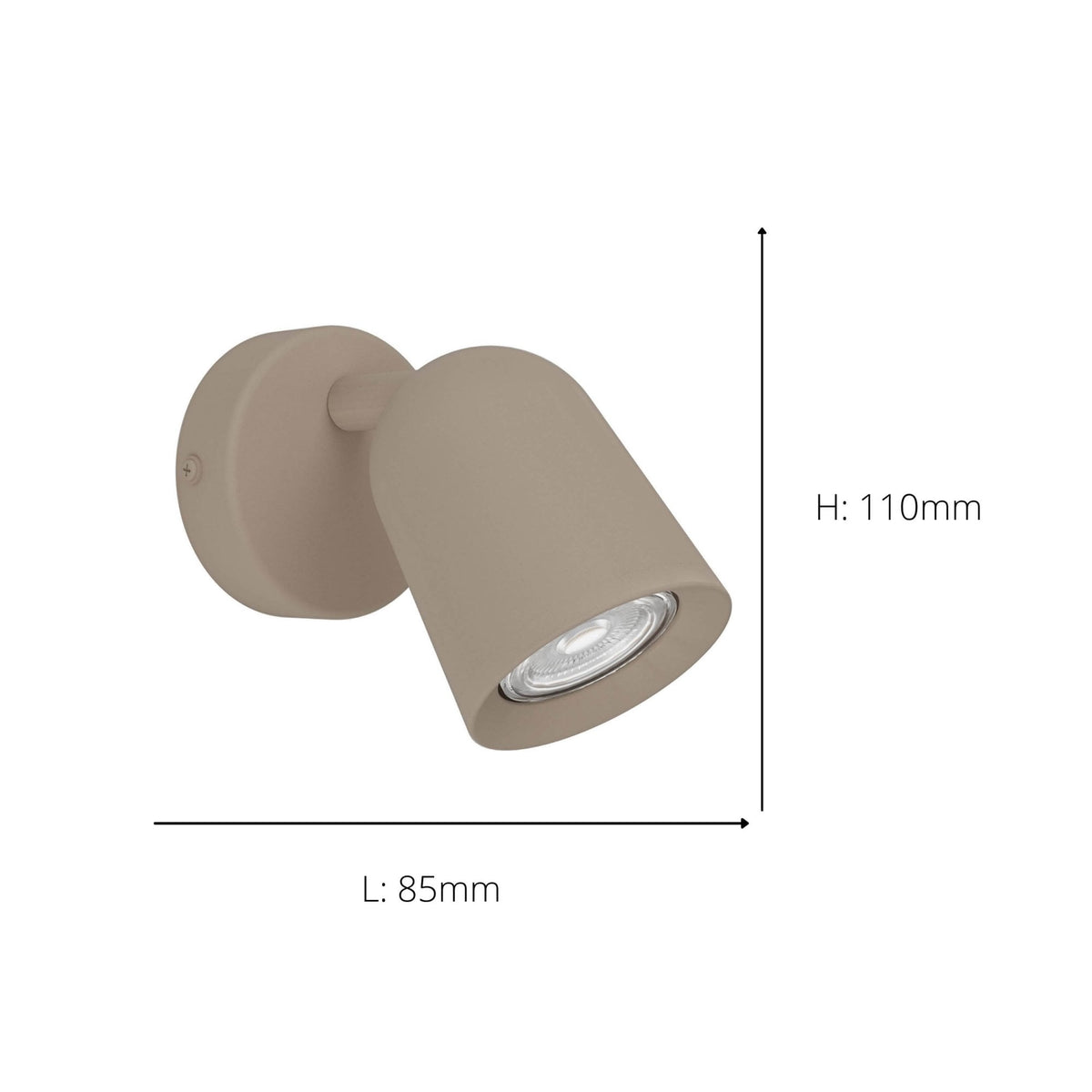 Camaldoli Adjustable Single GU10 Spotlight in a Sandy Finish