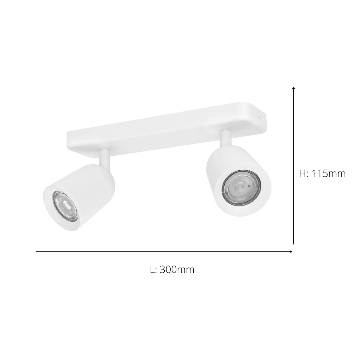 Camaldoli Adjustable Linear Twin Head GU10 Spotlight in White