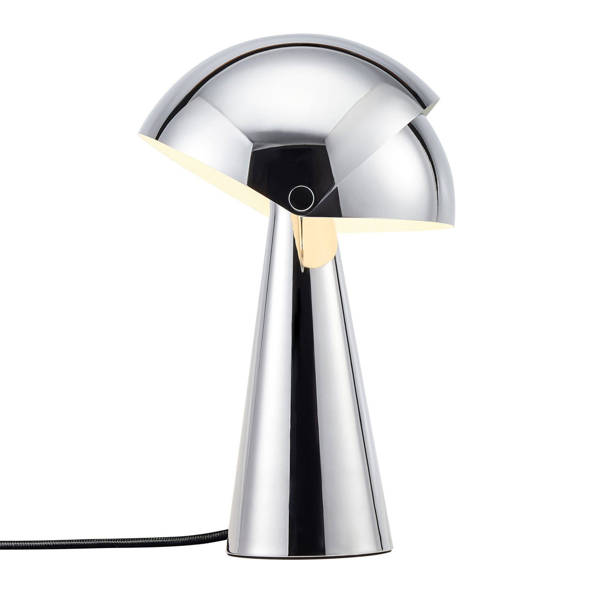 DFTP By Nordlux Align Table Lamp in Chrome with Adjustable Shade, conical base and two half-dome shades