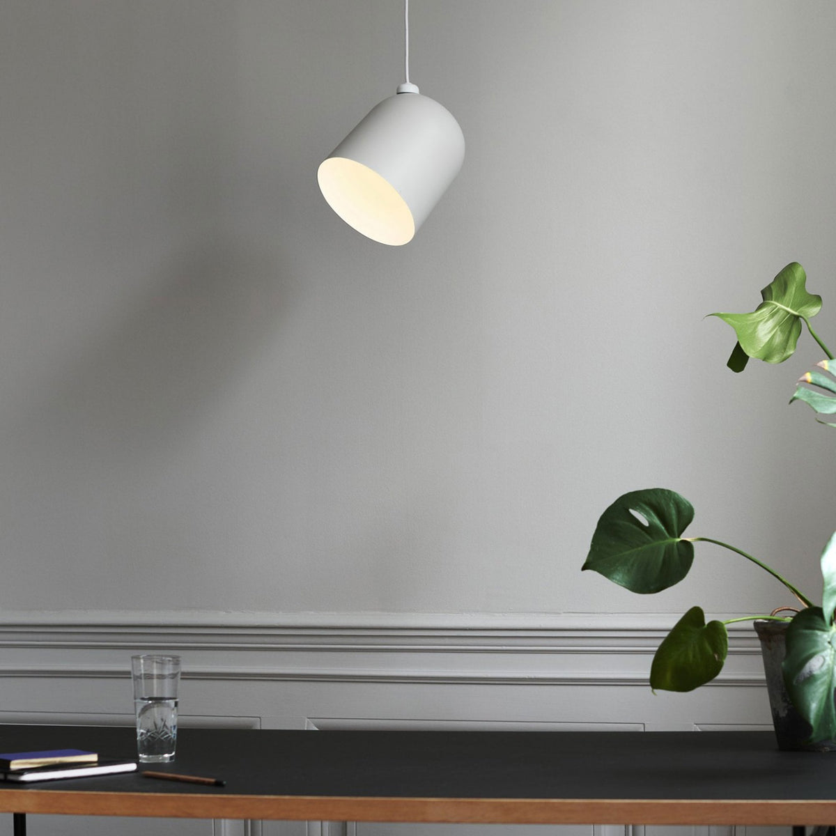 Angle Adjustable Pendant Light in White Grey