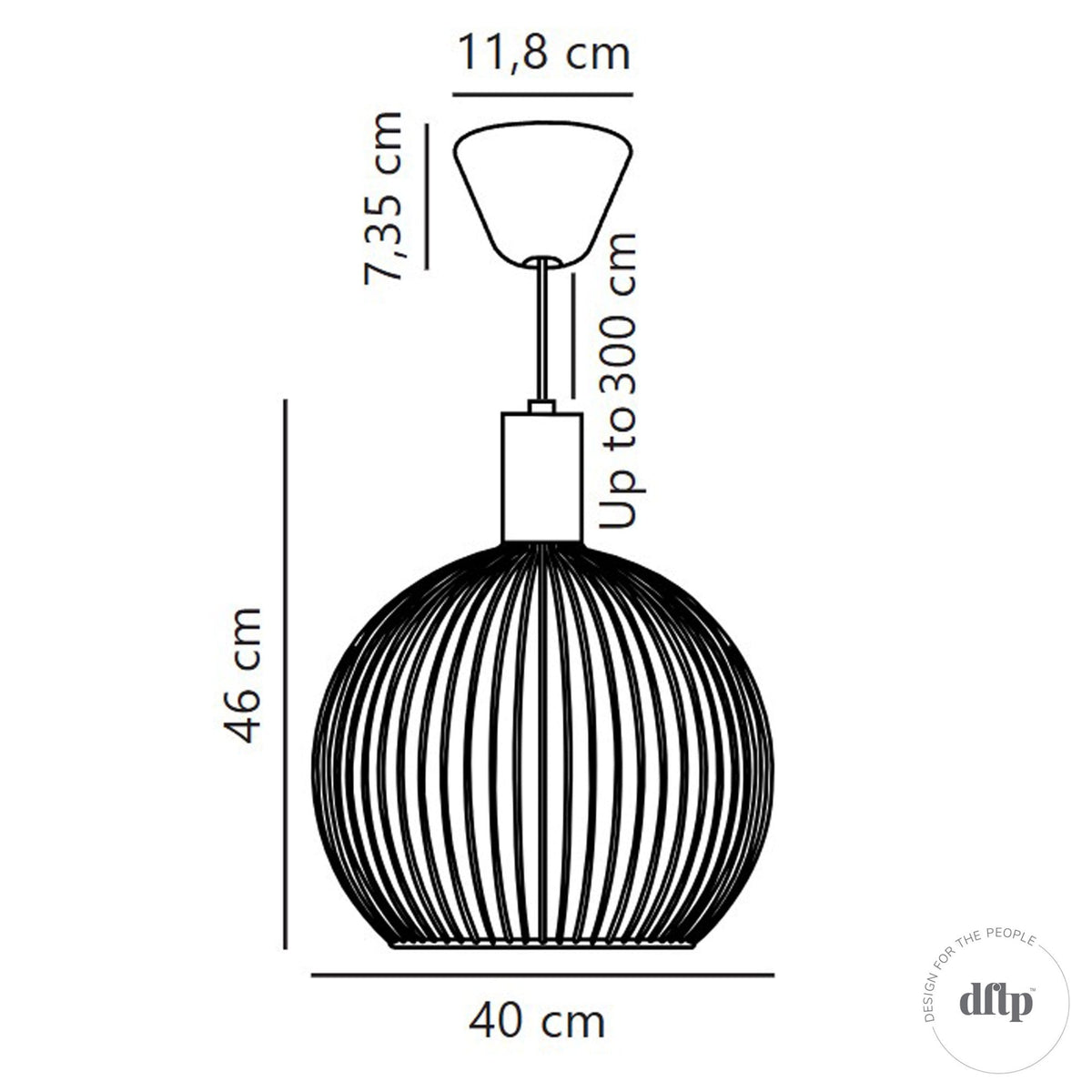 Aver 40 Wire Cage Pendant Light in Black