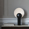 Caché Table Lamp with Marble Base & Black Shades