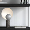 Caché Table Lamp with Marble Base & Grey Shades