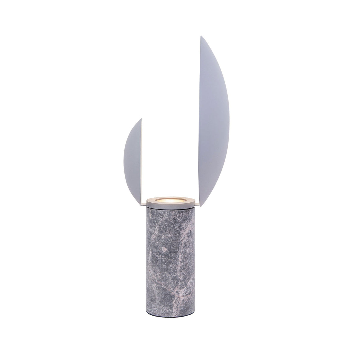 Caché Table Lamp with Marble Base & Grey Shades