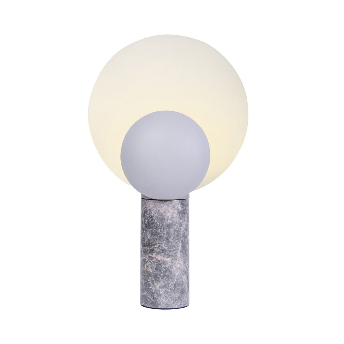 Caché Table Lamp with Marble Base & Grey Shades
