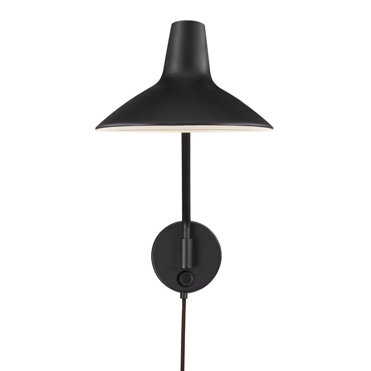 Darci Plugged Adjustable Swing Arm Wall Light in Black