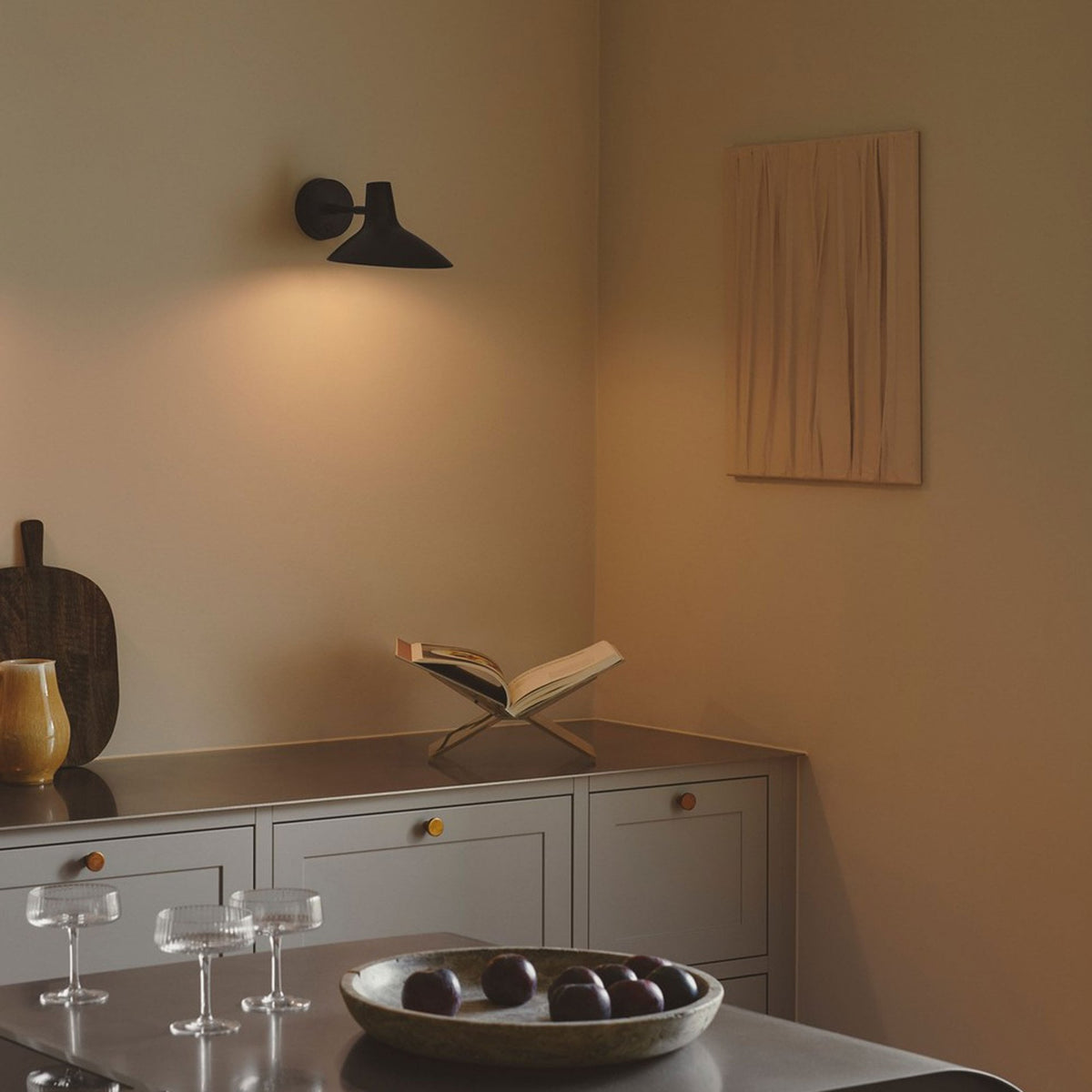 Darci Plugged Adjustable Wall Light in Black