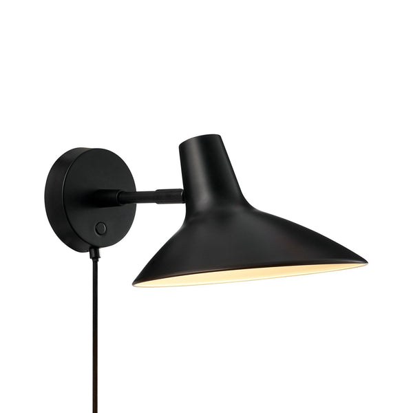 Darci Plugged Adjustable Wall Light in Black