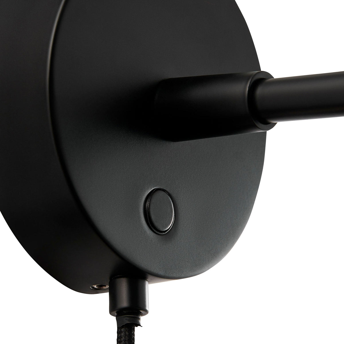 Darci Plugged Adjustable Wall Light in Black