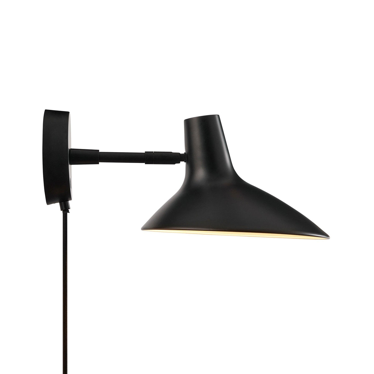 Darci Plugged Adjustable Wall Light in Black