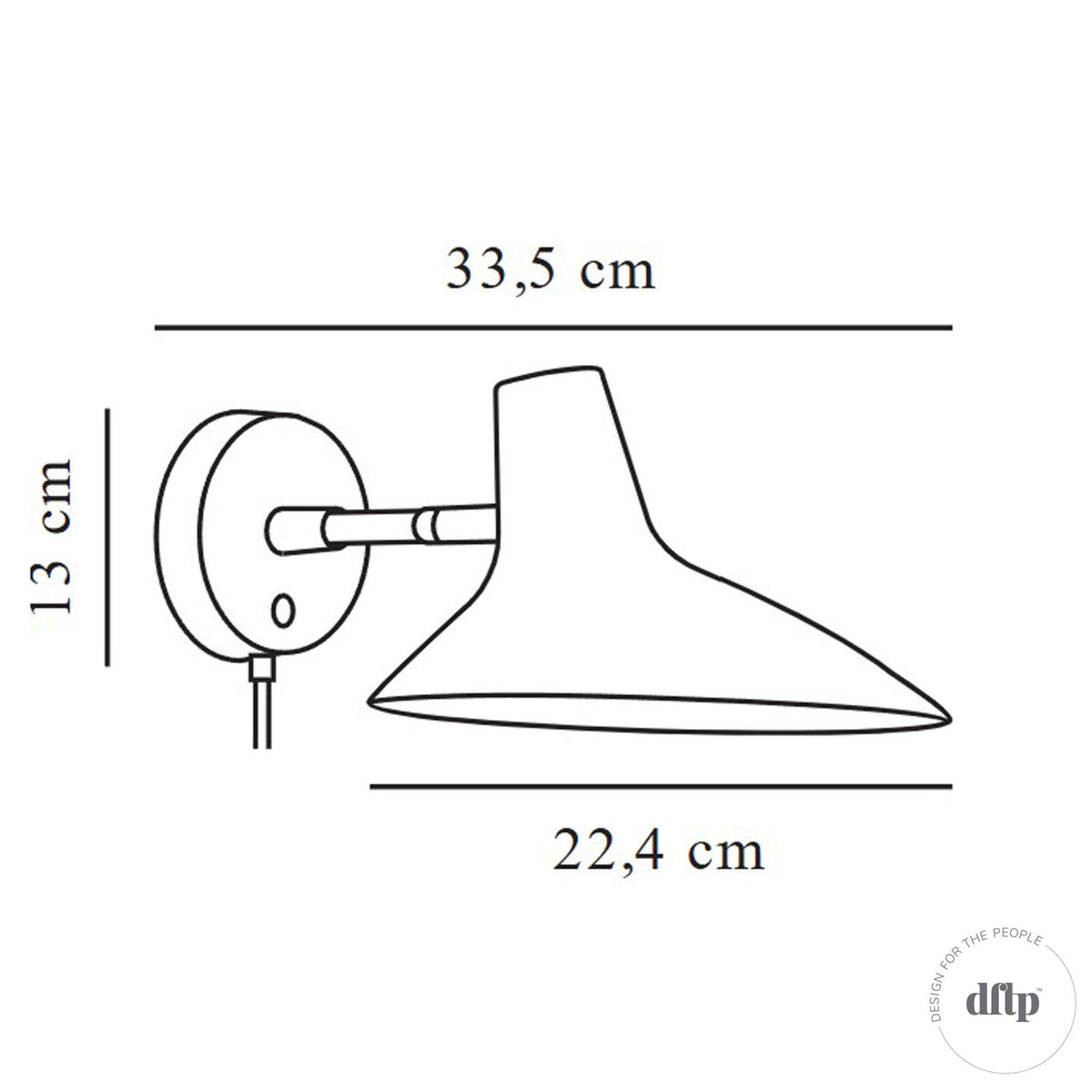 Darci Plugged Adjustable Wall Light in Black