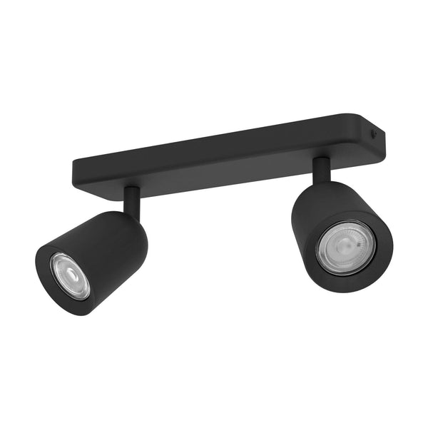 Camaldoli Adjustable Linear Twin Head GU10 Spotlight in Black