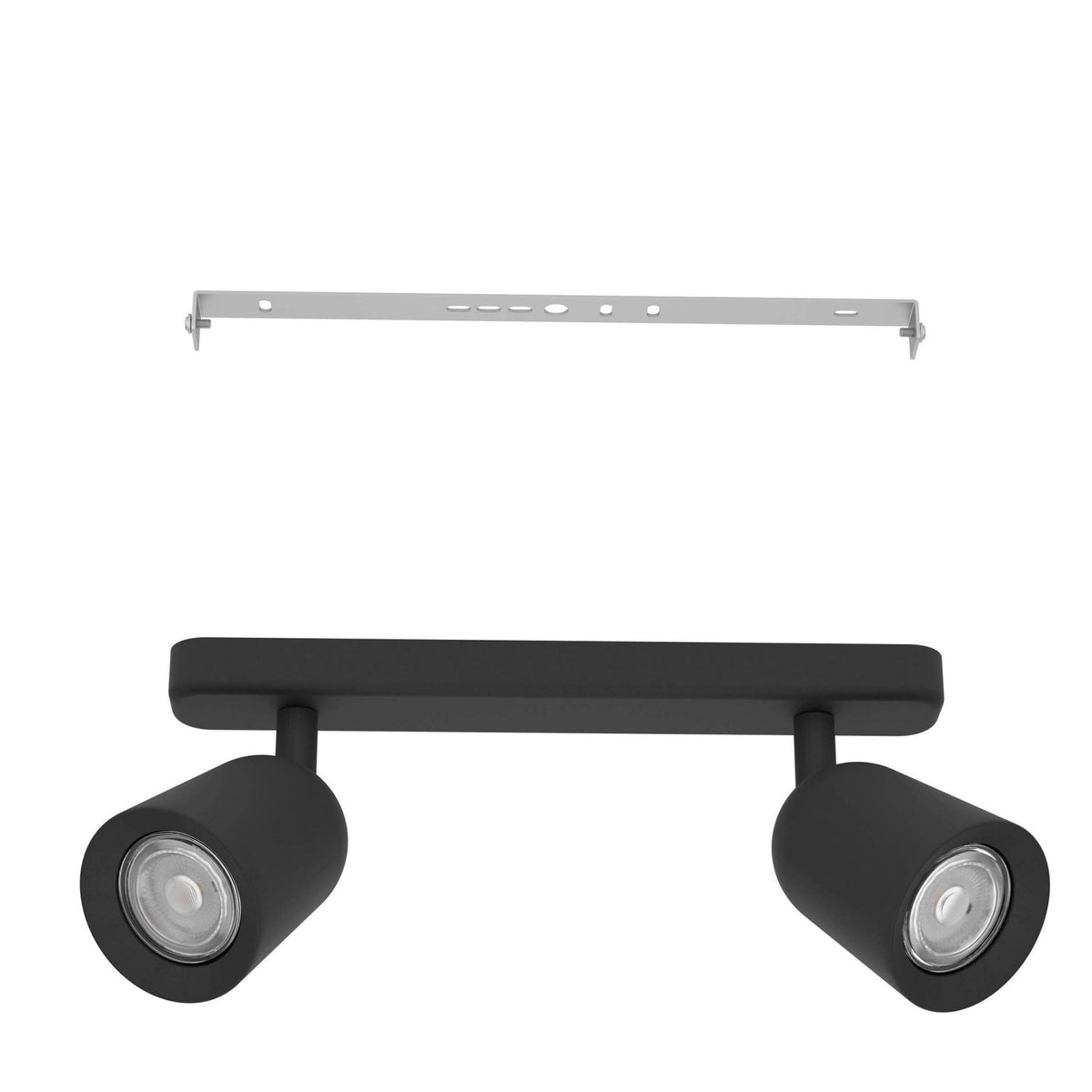 Camaldoli Adjustable Linear Twin Head GU10 Spotlight in Black