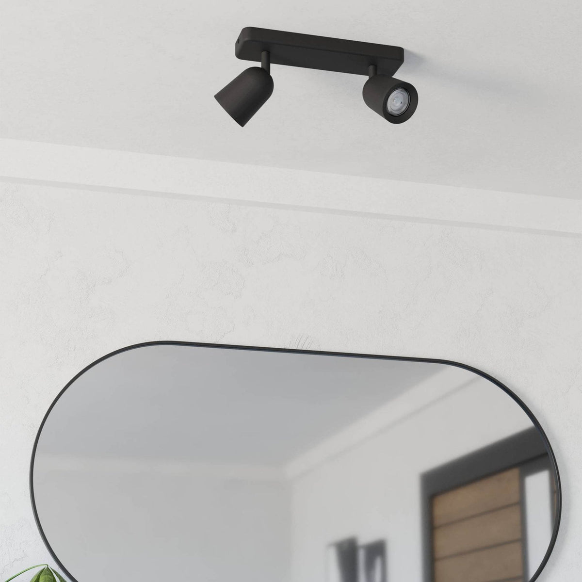 Camaldoli Adjustable Linear Twin Head GU10 Spotlight in Black