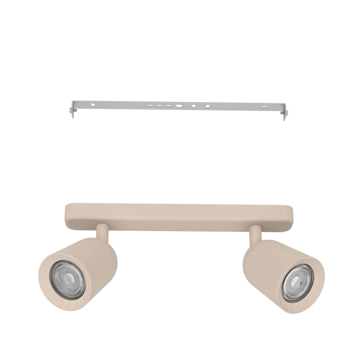 Camaldoli Adjustable Linear Twin Head GU10 Spotlight in a Sandy Finish