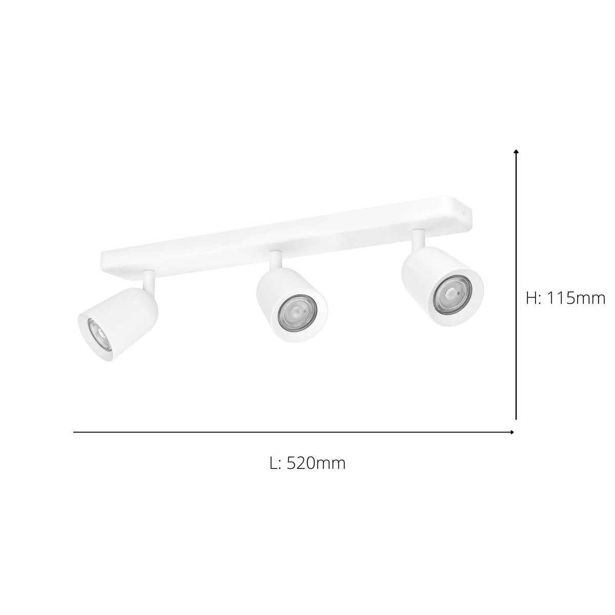 Camaldoli Adjustable Linear Triple Head GU10 Spotlight in White