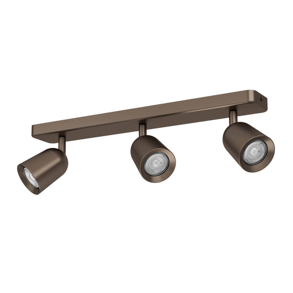 Camaldoli Adjustable Linear Triple Head GU10 Spotlight in Dark Bronze