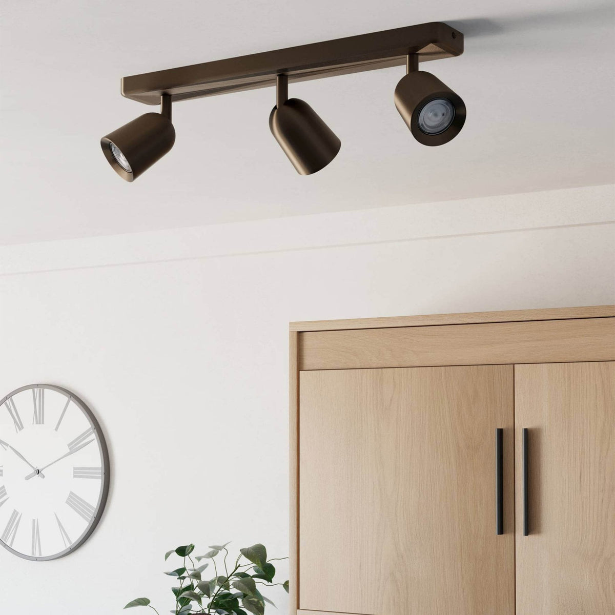 Camaldoli Adjustable Linear Triple Head GU10 Spotlight in Dark Bronze