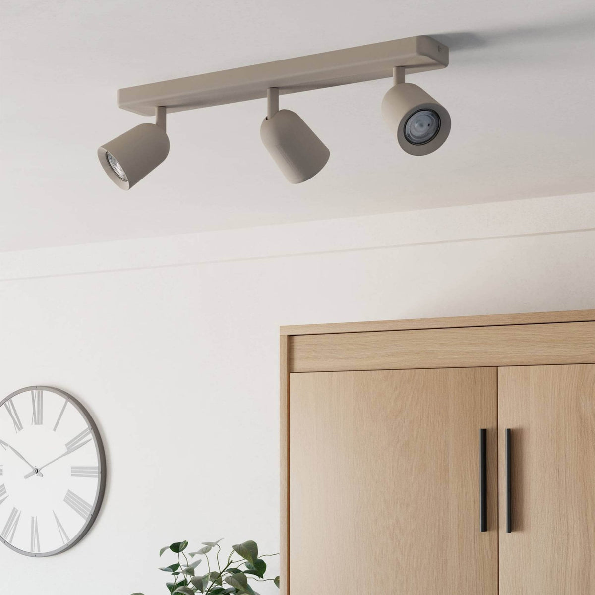 Camaldoli Adjustable Linear Triple Head GU10 Spotlight in a Sandy Finish