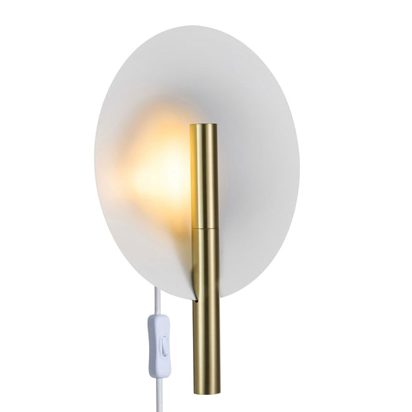 Furiko Plugged Wall Light in Brushed Brass
