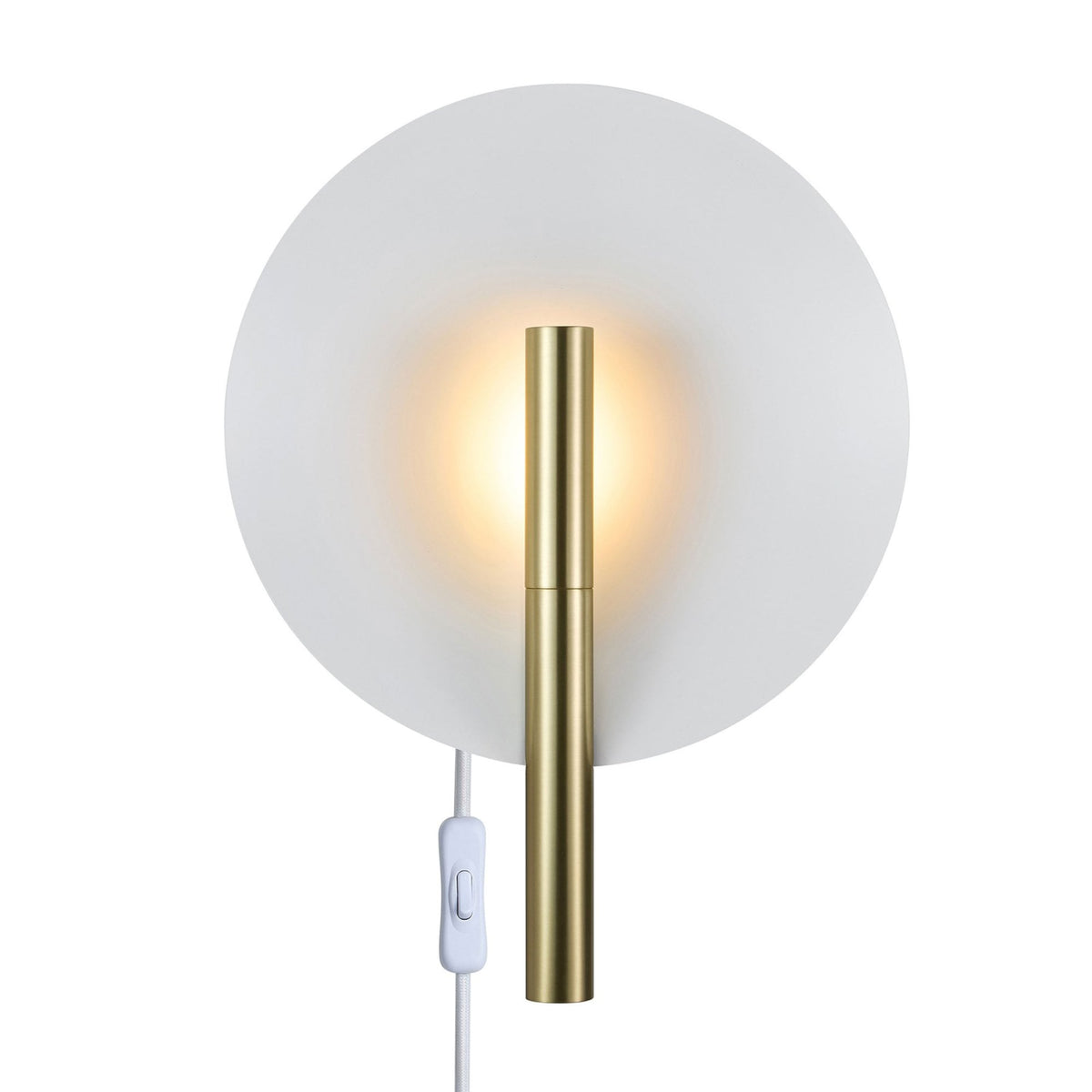 Furiko Plugged Wall Light in Brushed Brass
