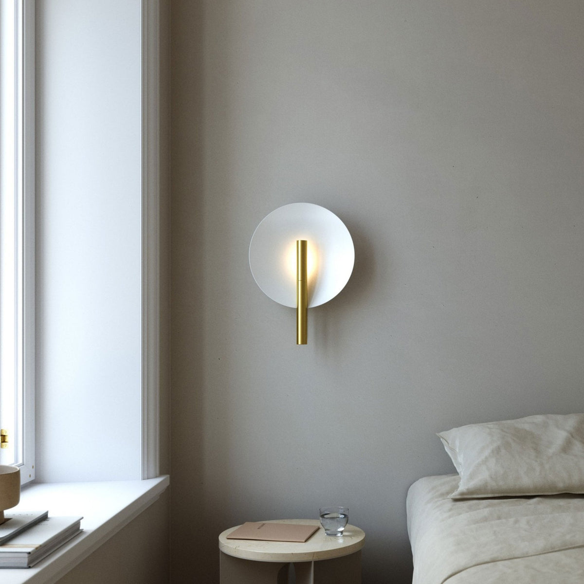 Furiko Plugged Wall Light in Brushed Brass